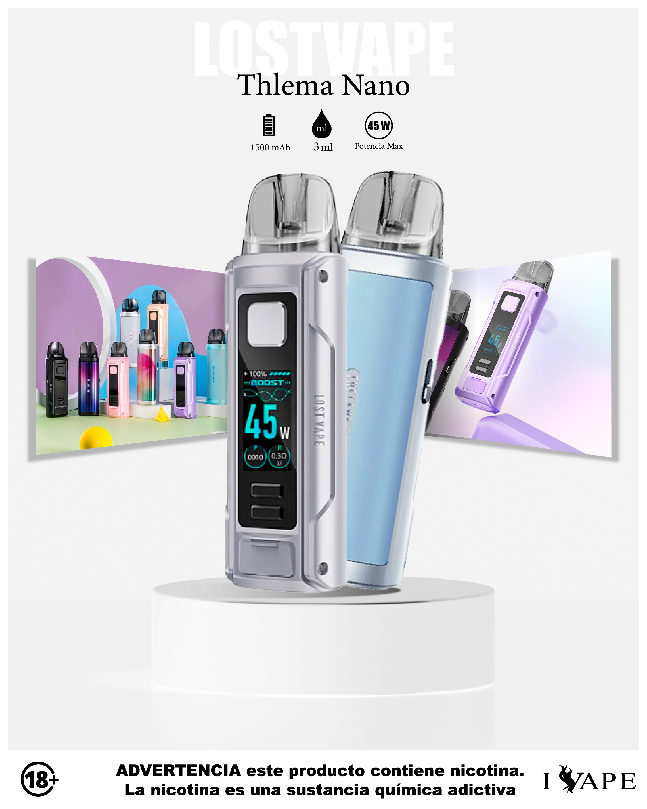 Lostvape Thelema Nano Silver blue Lostvape Thelema Nano Silver blue