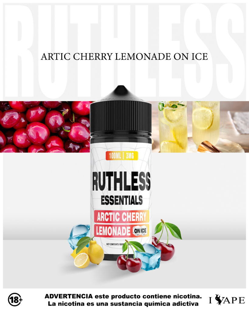 arctic cherry lemonade on ice