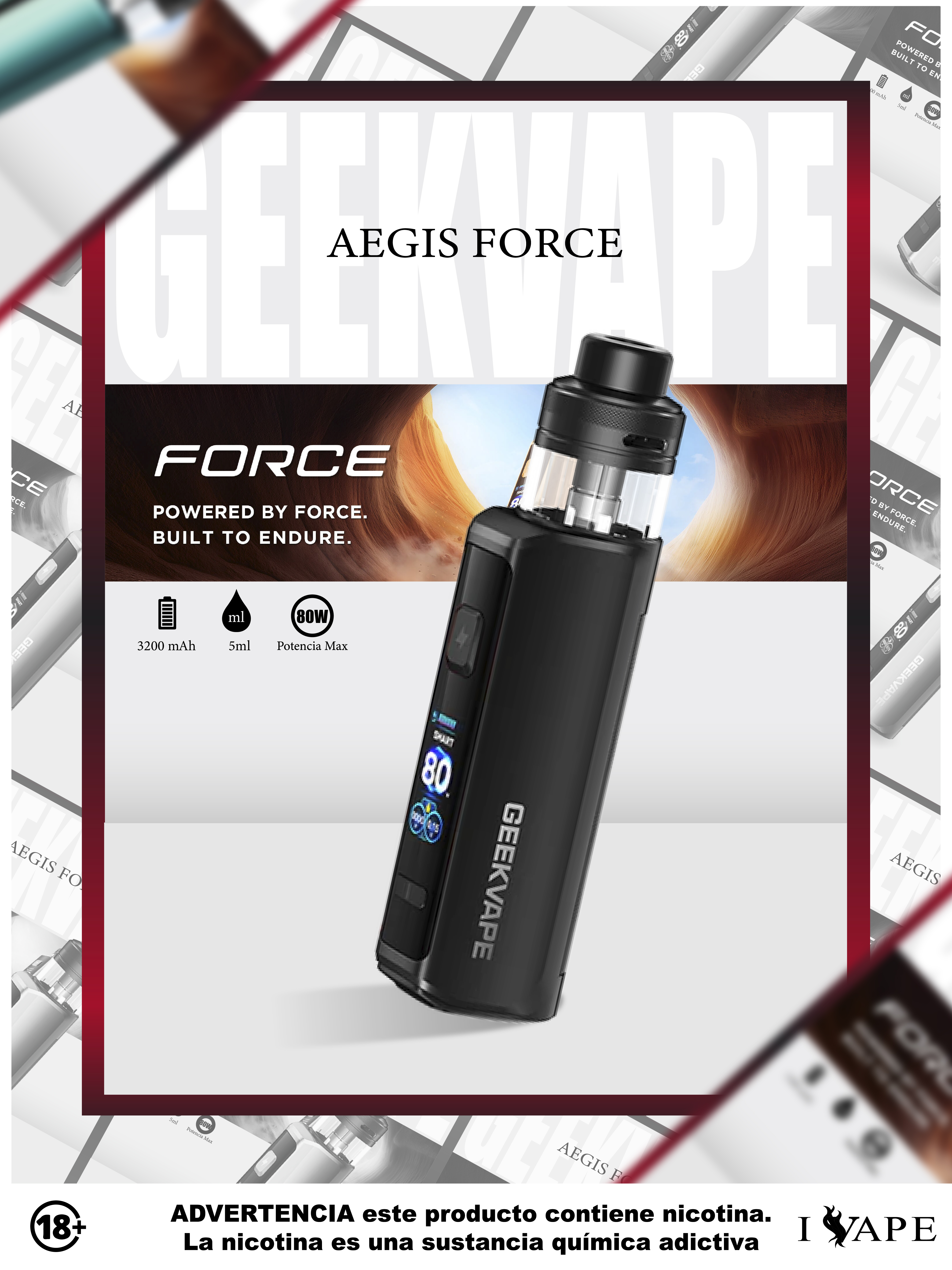 Geek Vape Aegis Force Kit - Black Carbon