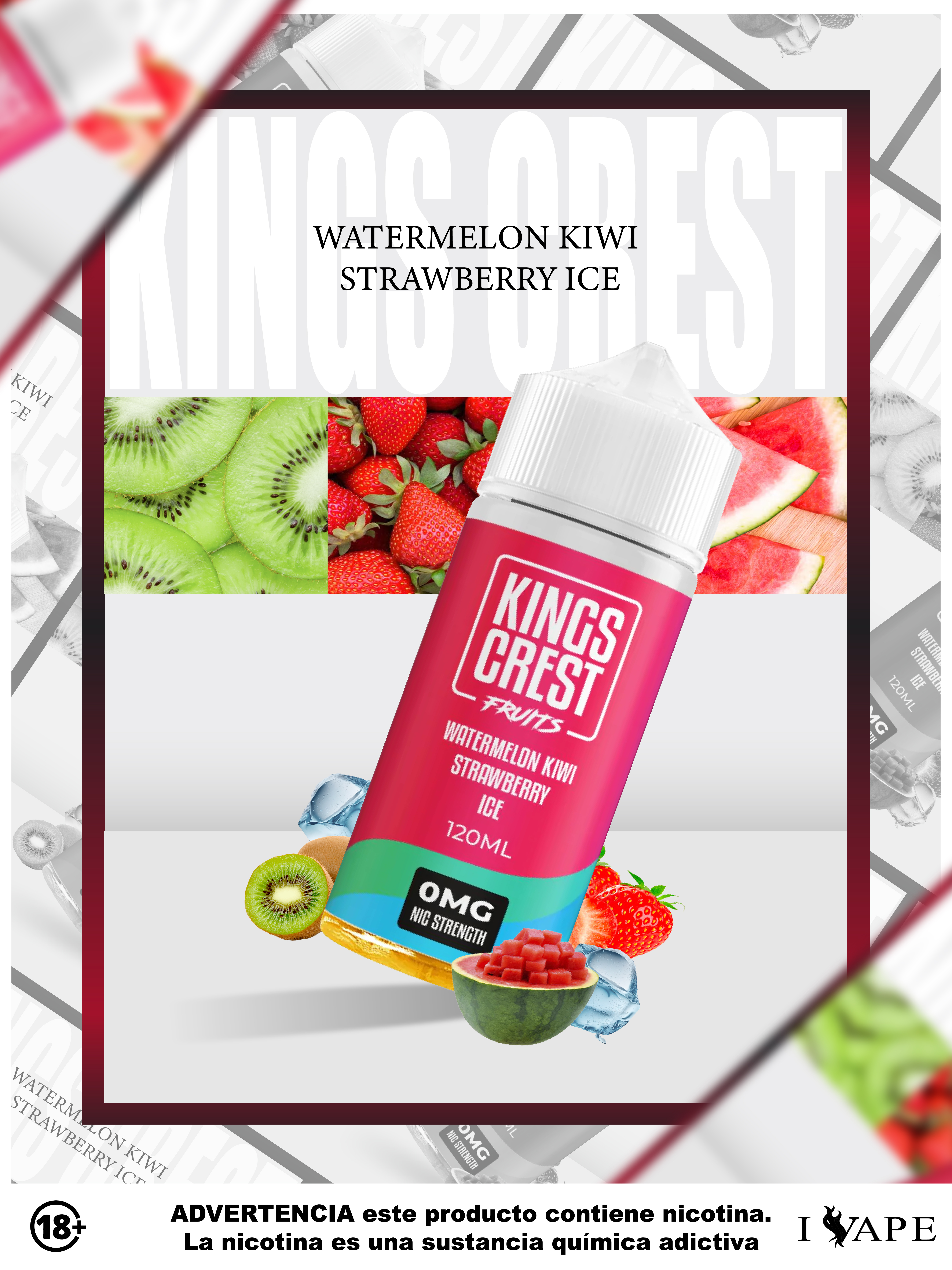 Kings Crest watermelon kiwi strawberry ice