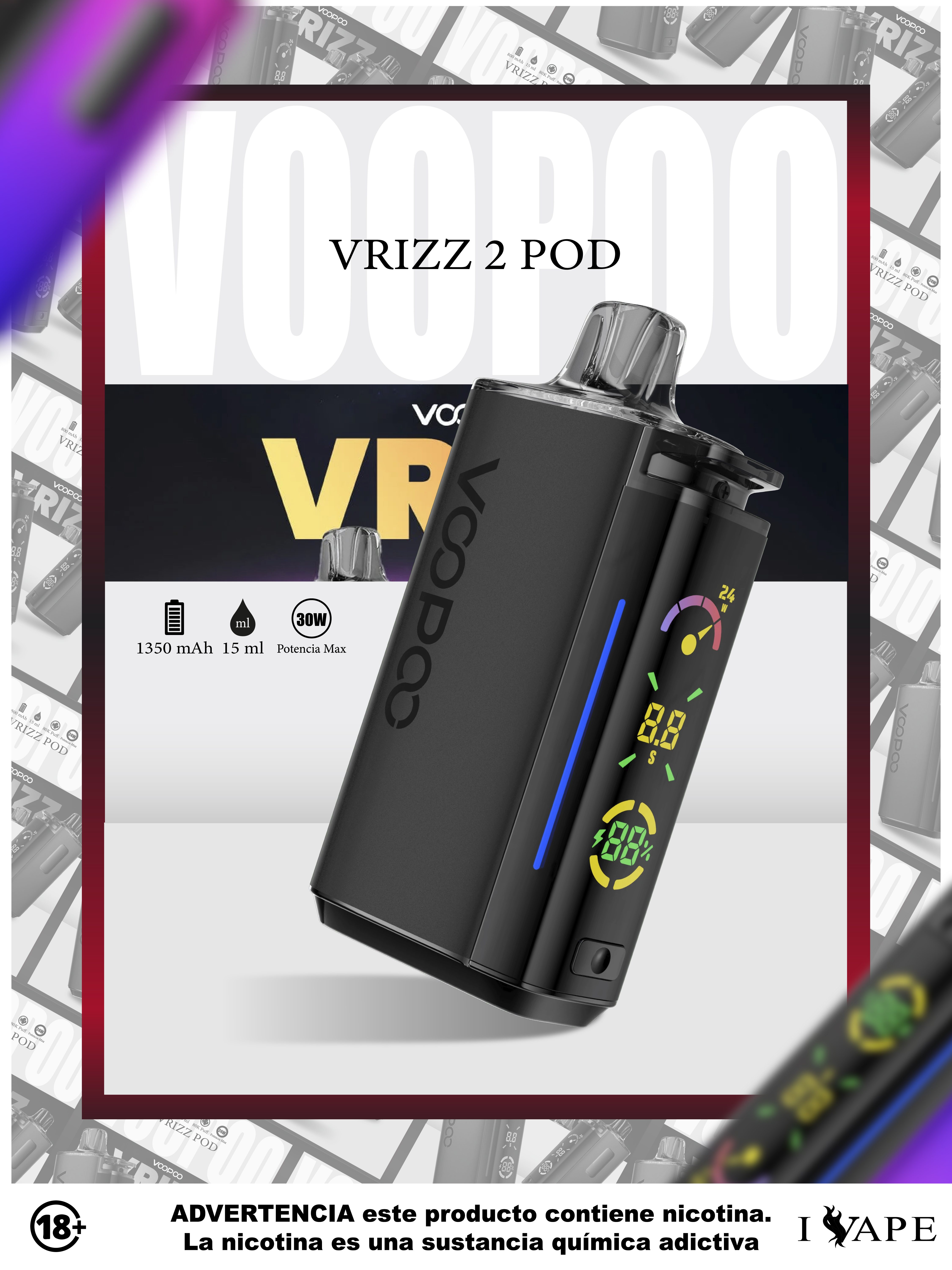 Voopoo Vrizz V2 Pod - Black Leather