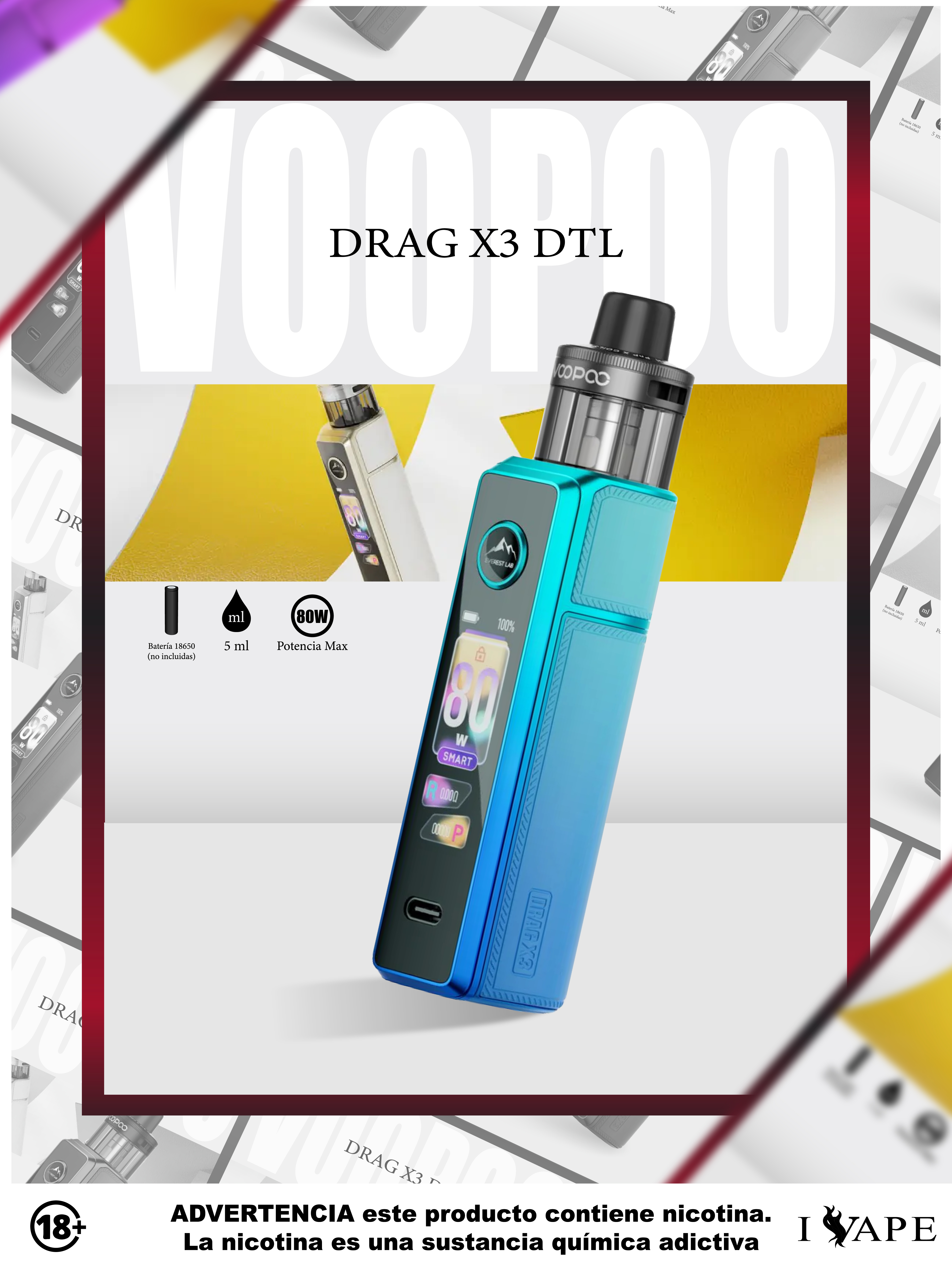 Voopoo Drag X3 - Sky Blue