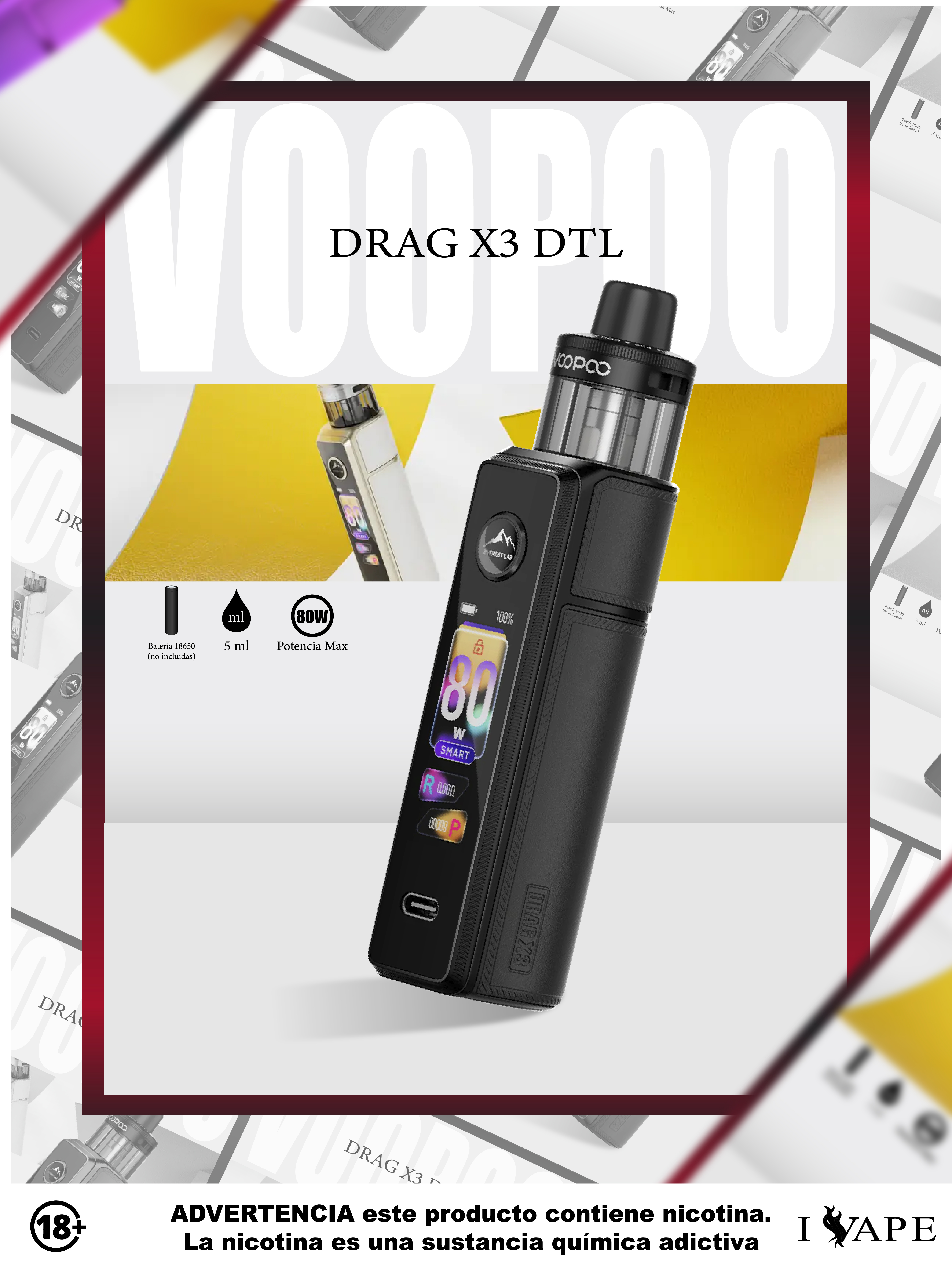 Voopoo Drag X3 - Spray Black