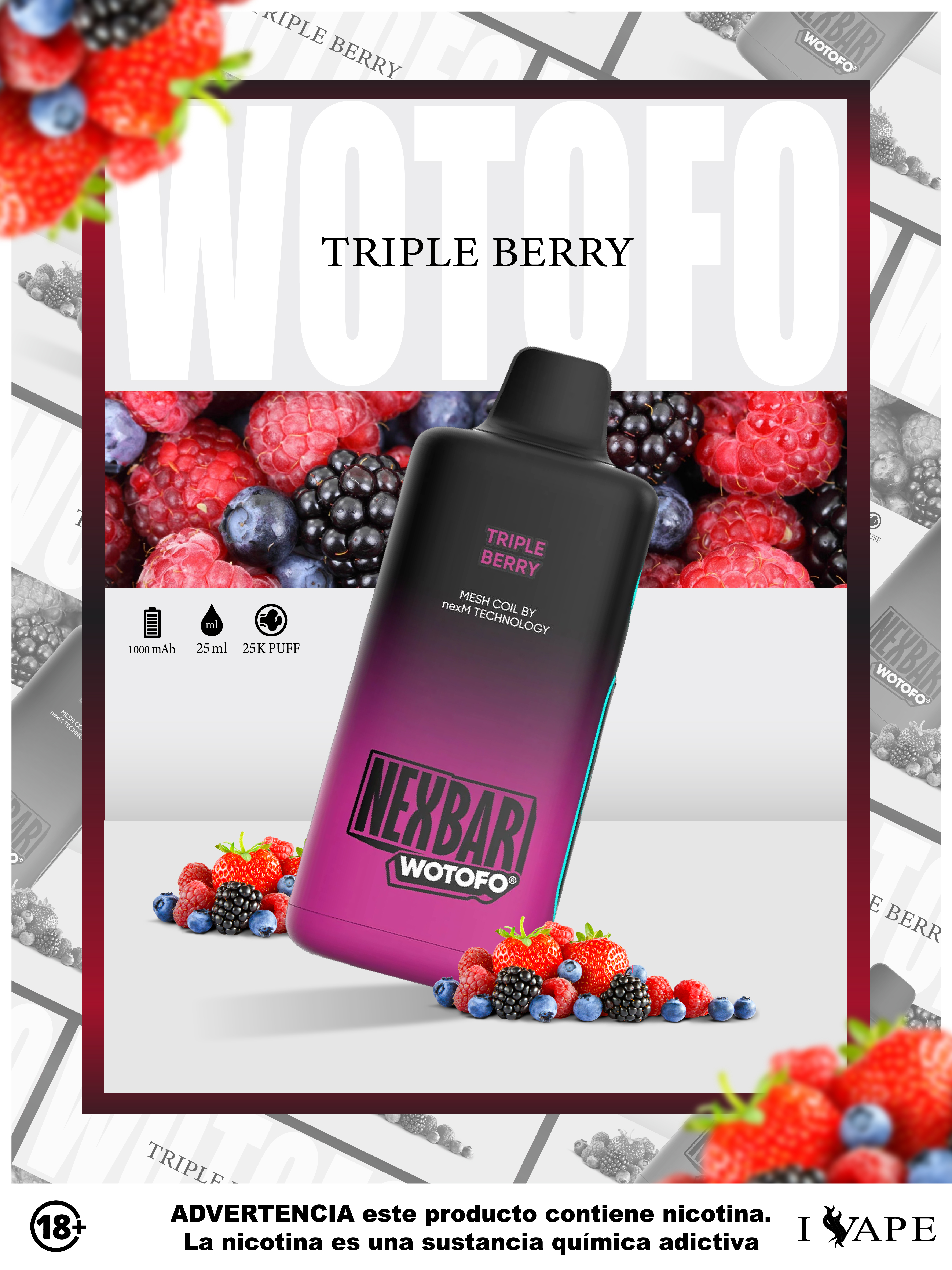 Wotofo Nexbar 25K – Triple Berry Wotofo Nexbar 25K – Triple Berry