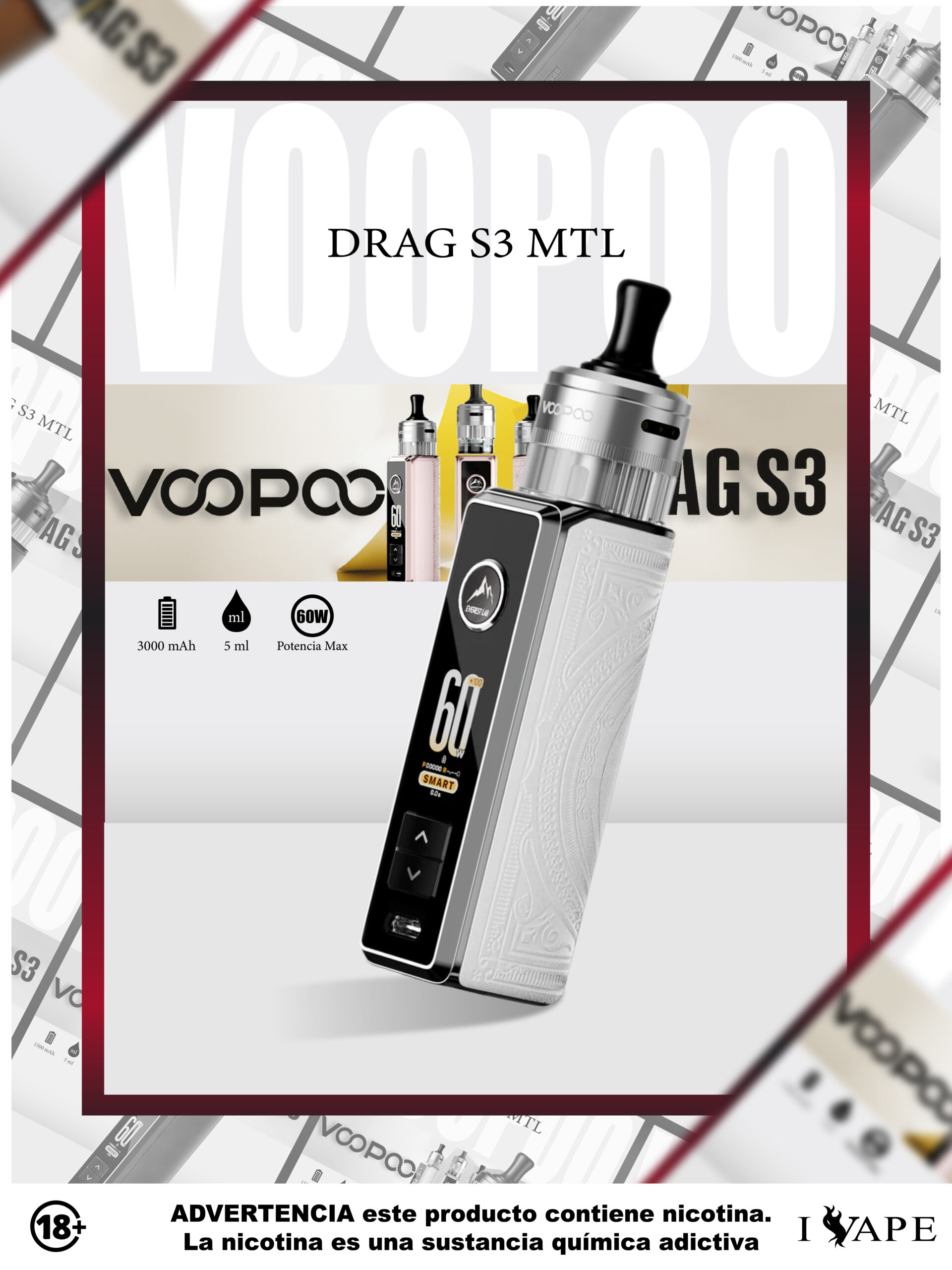 Voopoo Drag S3 - White Voopoo Drag S3 - White