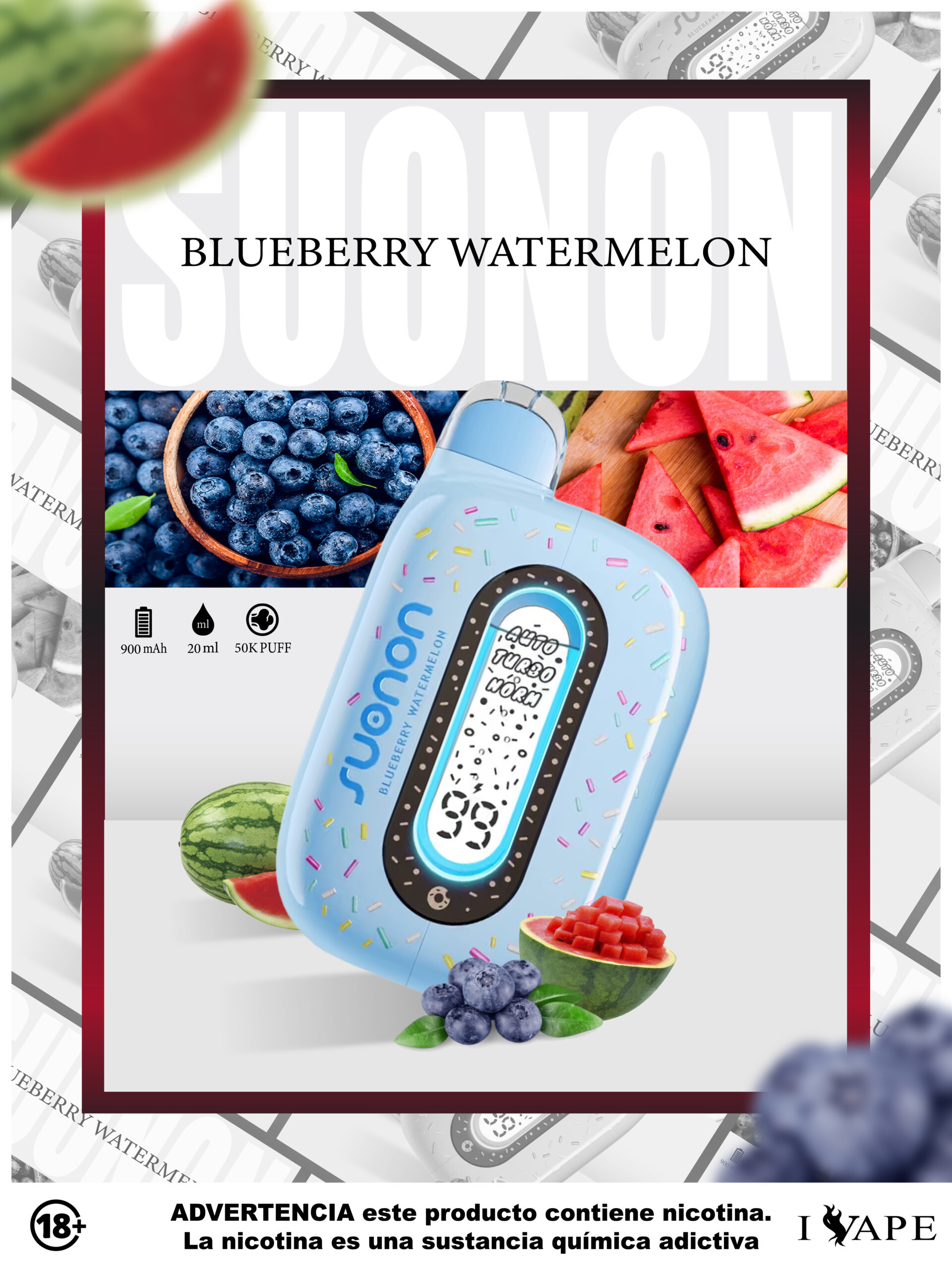 Suonon 50K Puff - Blueberry Watermelon Suonon 50K Puff - Blueberry Watermelon